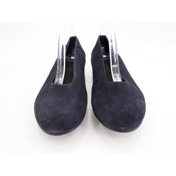 Eileen Fisher Women Una Hidden Wedge Ballet Flats Size 8 Navy Suede Round Toe - Picture 3 of 10
